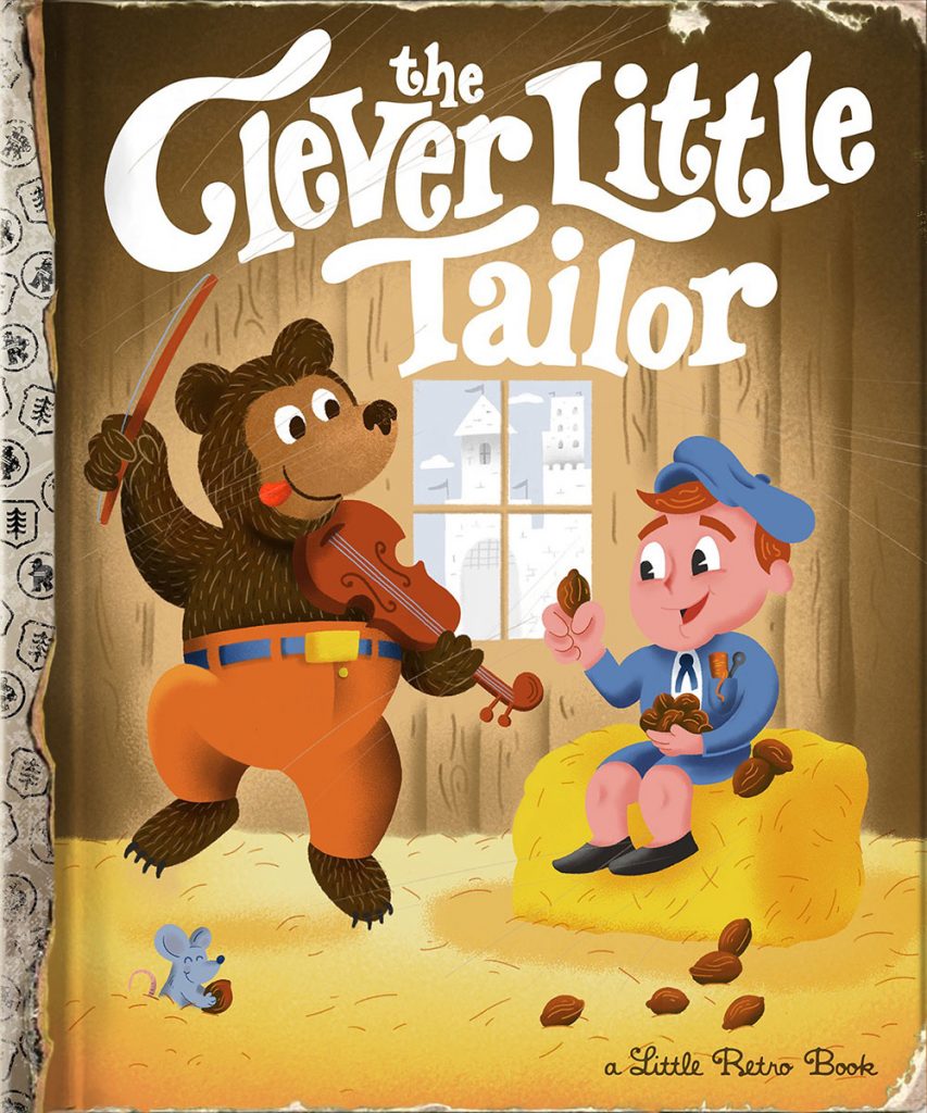 Children's book illustration for cover of The Clever Little Tailor
