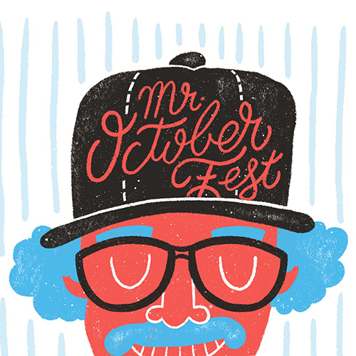 Final artwork of a craft beer label for Mr October Fest